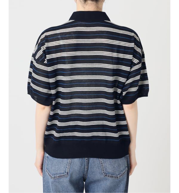 Spick and Span「《予約》シアーマルチボーダーポロシャツニット」|ニット・セーター|
