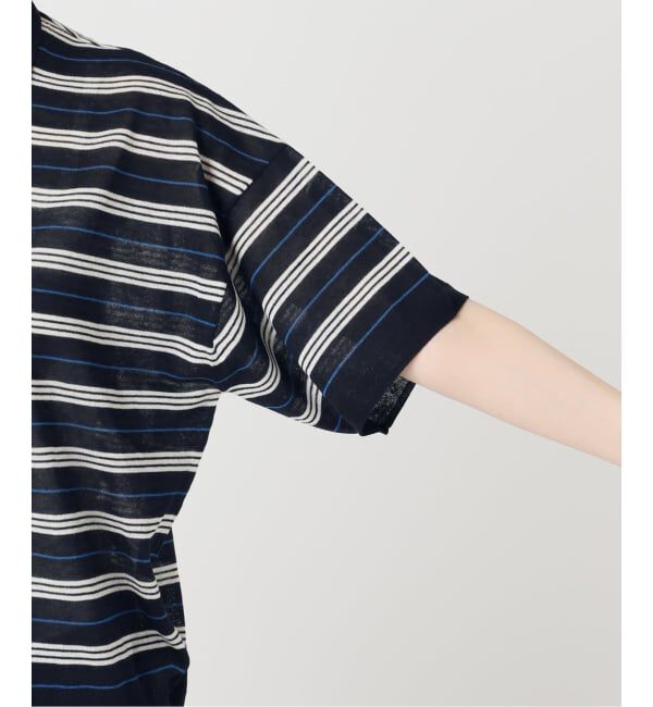 Spick and Span「《予約》シアーマルチボーダーポロシャツニット」|ニット・セーター|