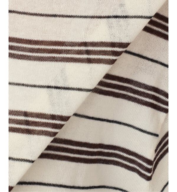 Spick and Span「《予約》シアーマルチボーダーポロシャツニット」|ニット・セーター|