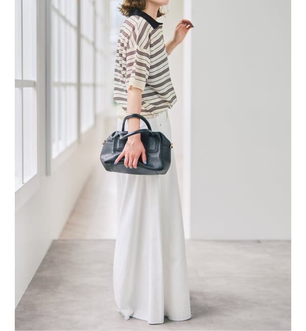 Spick and Span「《予約》シアーマルチボーダーポロシャツニット」|ニット・セーター|