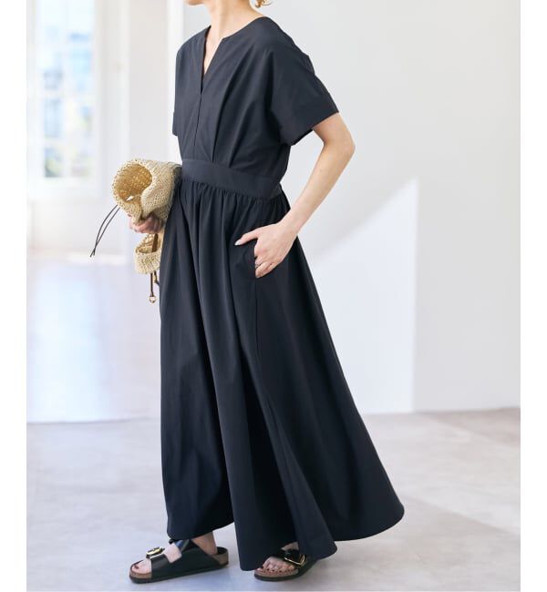 Spick and Span「《予約》タイプライタータックワンピース」|ワンピース|ネイビー