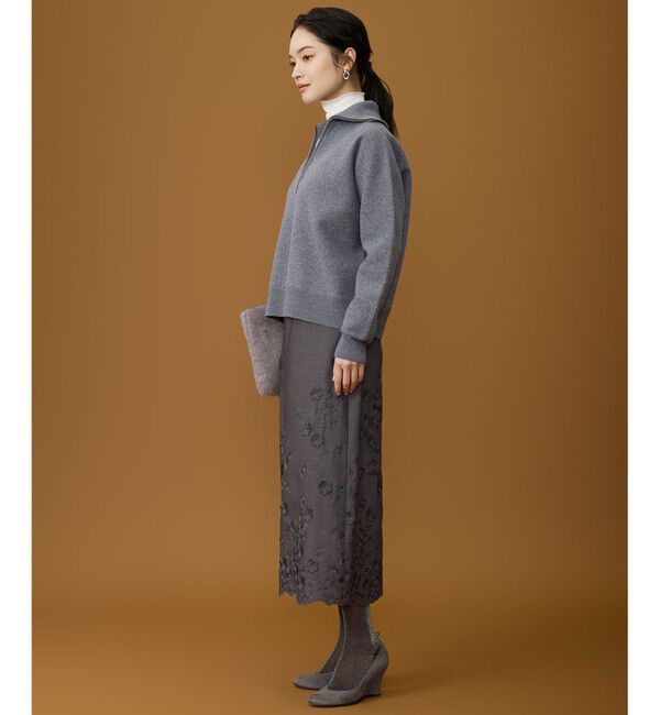 自由区「【SHIHOさん着用】ボイルドウールハーフジップ ニット」|ニット・セーター|