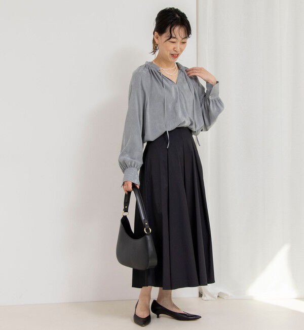 NOLLEY'S sophi「【追加】ウォッシャブルタフタタックフレアスカート」|フレア|