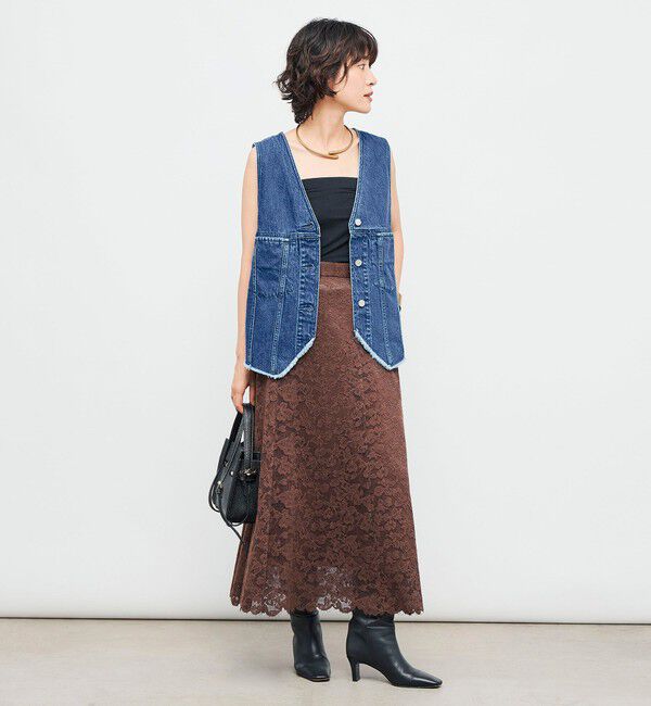 Rie Miller「【RM denim】Vネックデニムベスト」|ベスト・ジレ|