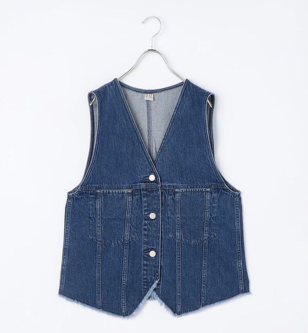 Rie Miller「【RM denim】Vネックデニムベスト」|ベスト・ジレ|