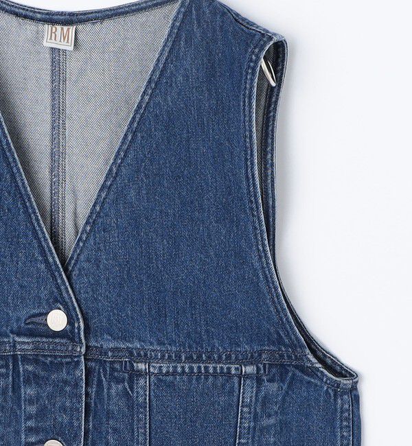 Rie Miller「【RM denim】Vネックデニムベスト」|ベスト・ジレ|