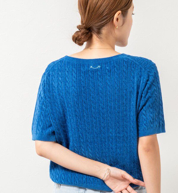 Rie Miller「《手洗い可能》《アンサンブル対応》モールヤーンミニケーブルプルオーバーニット」|ニット・セーター|