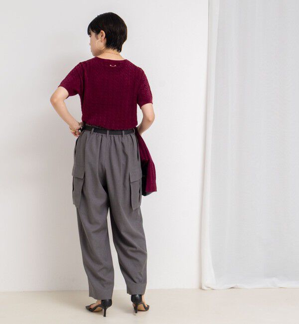 Rie Miller「《手洗い可能》《アンサンブル対応》モールヤーンミニケーブルプルオーバーニット」|ニット・セーター|