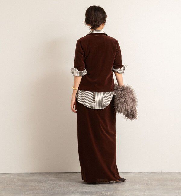 MAQWEL「【MAQWEL/マクウェル】ウォッシャブルベロアロングスカート」|スカート|