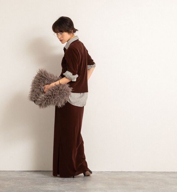 MAQWEL「【MAQWEL/マクウェル】ウォッシャブルベロアロングスカート」|スカート|