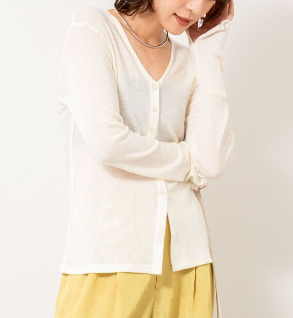 NOLLEY'S「MY STANDARD ウォッシャブルリブカーディガン」|カーディガン|オフホワイト