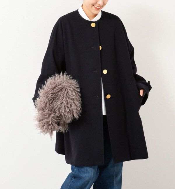 NOLLEY'S「【Traditional WeatherWear/トラディショナルウェザーウェア】MALTON NO COLLAR」|ノーカラーコート|ネイビー