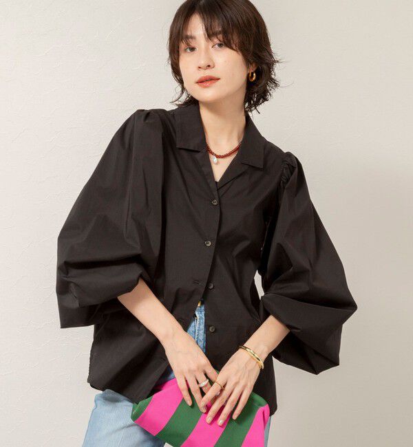 MAQWEL「【MAQWEL/マクウェル】ボリュームスリーブ開襟シャツ」|シャツ・ブラウス|