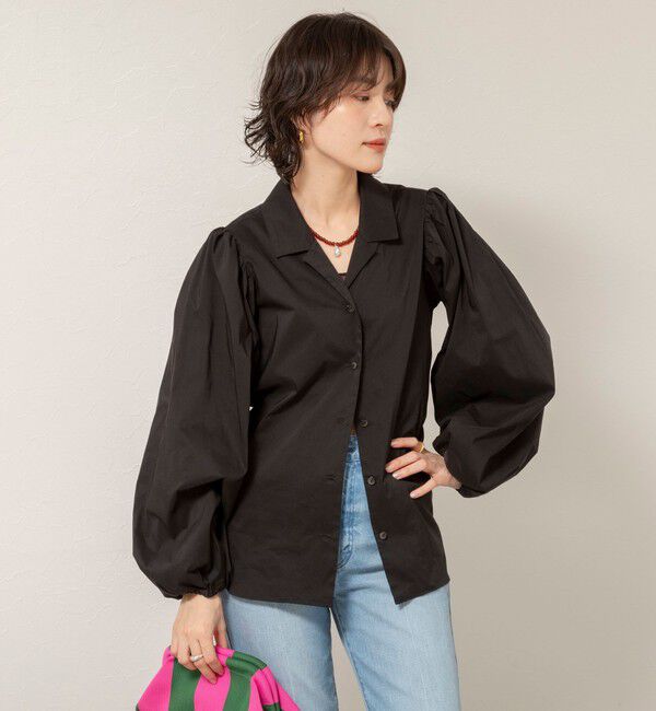 MAQWEL「【MAQWEL/マクウェル】ボリュームスリーブ開襟シャツ」|シャツ・ブラウス|