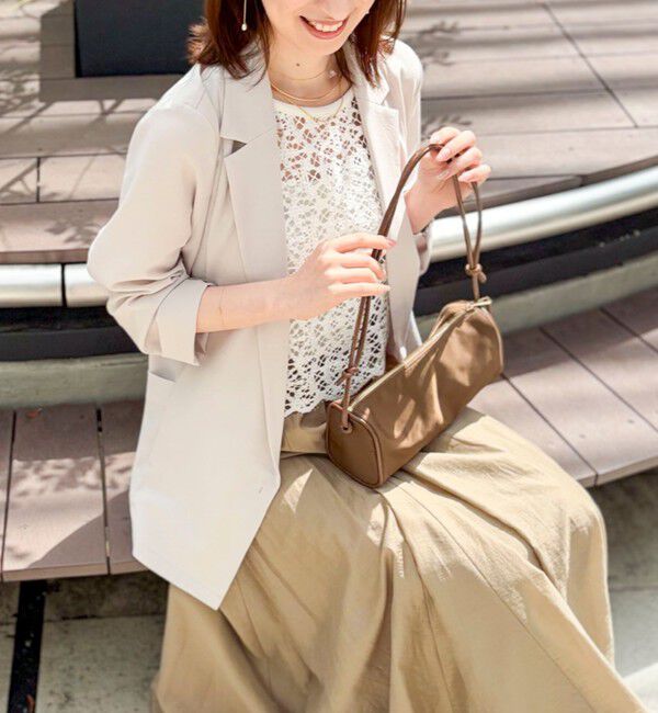 NOLLEY'S sophi「《セットアップ対応》ウォッシャブルエアリージョーゼットドレープライトジャケット」|テーラードジャケット|