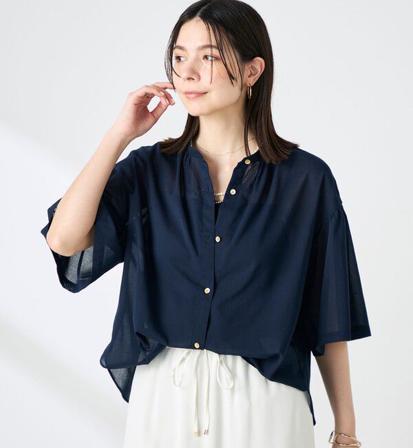 NOLLEY'S「ウォッシャブル袖2ＷAYシアーボイルブラウス」|シャツ・ブラウス|