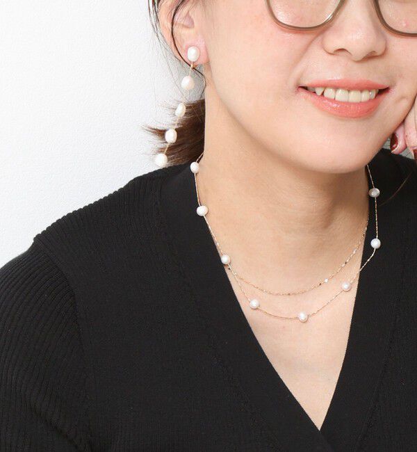 grace grace「【松葉(yuki_nol)別注】【grace grace/グラスグラス】スキップ淡水パールイヤリング」|イヤリング|