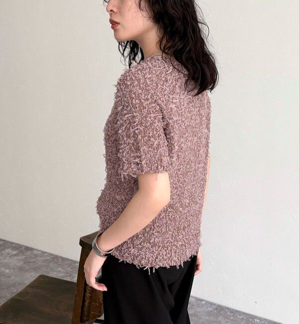 fredy emue「チュールテープ半袖ニットプルオーバー」|ニット・セーター|