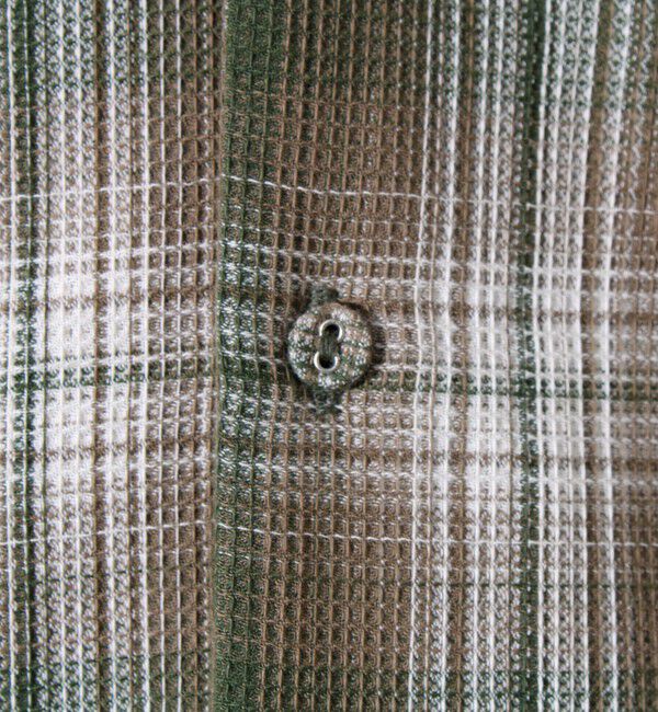 GLOSTER「【残暑にも快適なさらっとシャツ】ワッフルチェック ロングスリーブシャツ オンブレチェック」|シャツ・ブラウス|