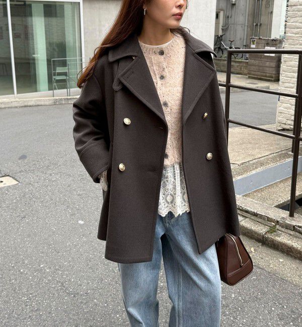 fredy emue「【リバイバル/新色追加】ウール混ミドル丈Pコート」|ピーコート|