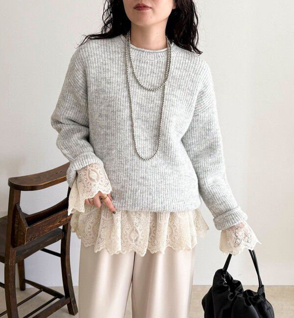 fredy emue「ミドル丈片畦ニットプルオーバー」|ニット・セーター|