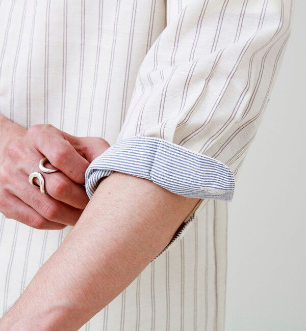 GLOSTER「【フレブル刺繍】七分袖シャツ ストライプ/無地」|シャツ・ブラウス|