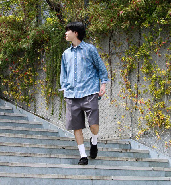 GLOSTER「【フレブル刺繍】七分袖シャツ ストライプ/無地」|シャツ・ブラウス|