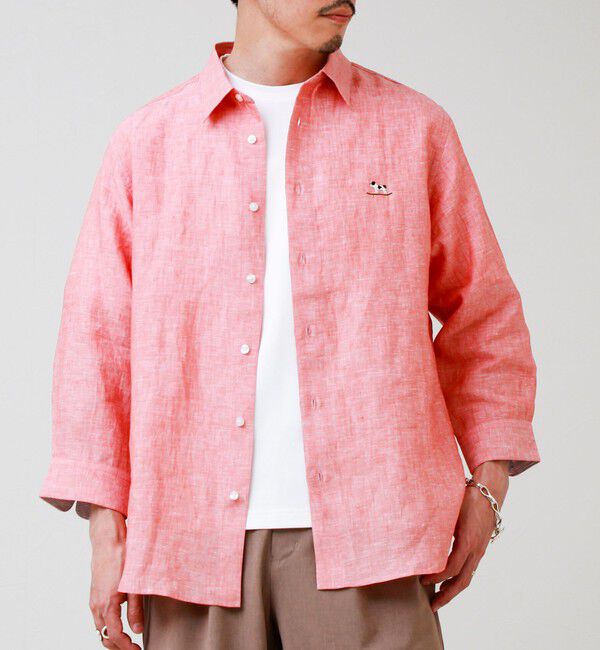 GLOSTER「【フレブル刺繍】七分袖シャツ ストライプ/無地」|シャツ・ブラウス|