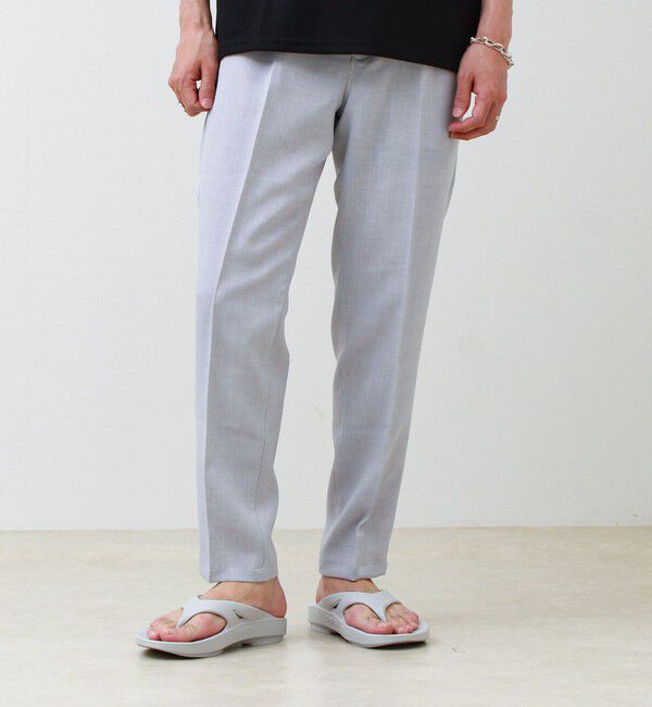 GLOSTER「【セットアップ対応】リネンライクキャンバスパンツ」|チノ|ライトグレー