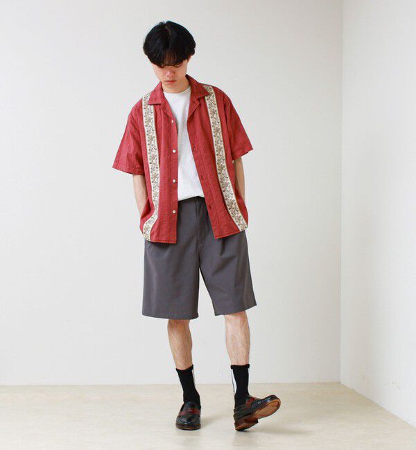 GLOSTER「【1枚で決まる】メランジテープ オープンカラーS/Sシャツ」|シャツ・ブラウス|