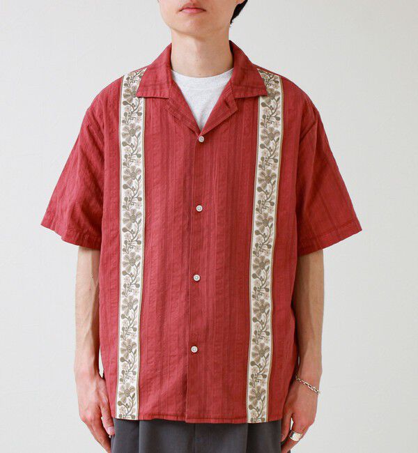 GLOSTER「【1枚で決まる】メランジテープ オープンカラーS/Sシャツ」|シャツ・ブラウス|