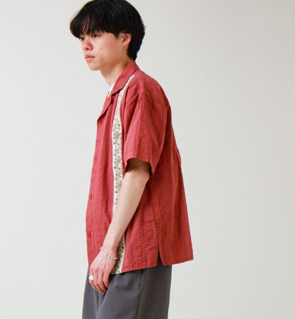 GLOSTER「【1枚で決まる】メランジテープ オープンカラーS/Sシャツ」|シャツ・ブラウス|