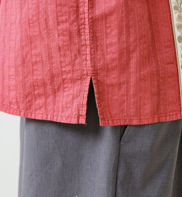 GLOSTER「【1枚で決まる】メランジテープ オープンカラーS/Sシャツ」|シャツ・ブラウス|