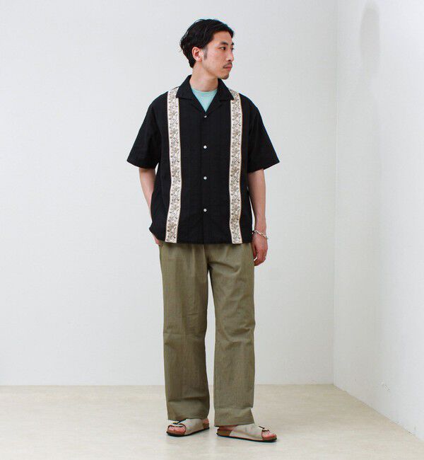 GLOSTER「【1枚で決まる】メランジテープ オープンカラーS/Sシャツ」|シャツ・ブラウス|