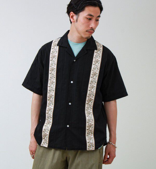 GLOSTER「【1枚で決まる】メランジテープ オープンカラーS/Sシャツ」|シャツ・ブラウス|