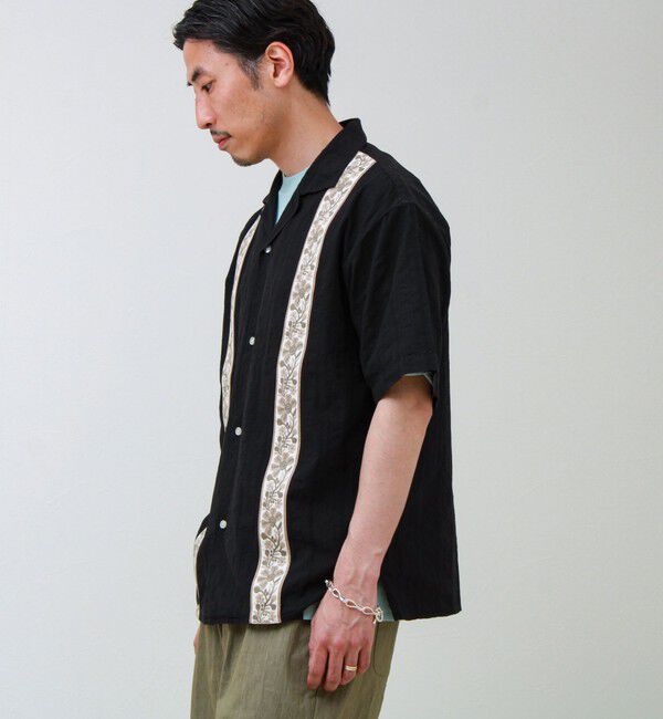 GLOSTER「【1枚で決まる】メランジテープ オープンカラーS/Sシャツ」|シャツ・ブラウス|