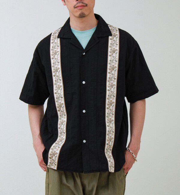 GLOSTER「【1枚で決まる】メランジテープ オープンカラーS/Sシャツ」|シャツ・ブラウス|