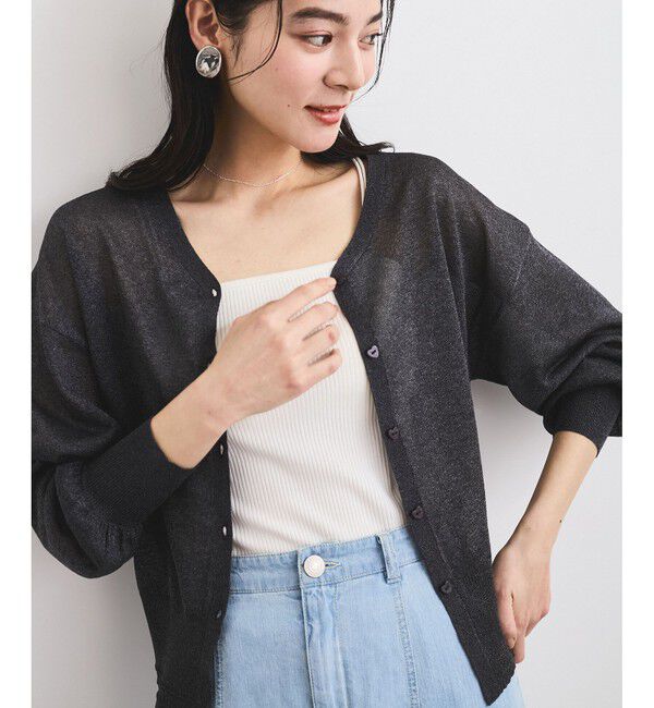 VIS「【前後2WAY】ハート釦シアーカーディガン」|カーディガン|