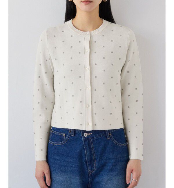 VIS「ドットジャガードカーディガン」|カーディガン|