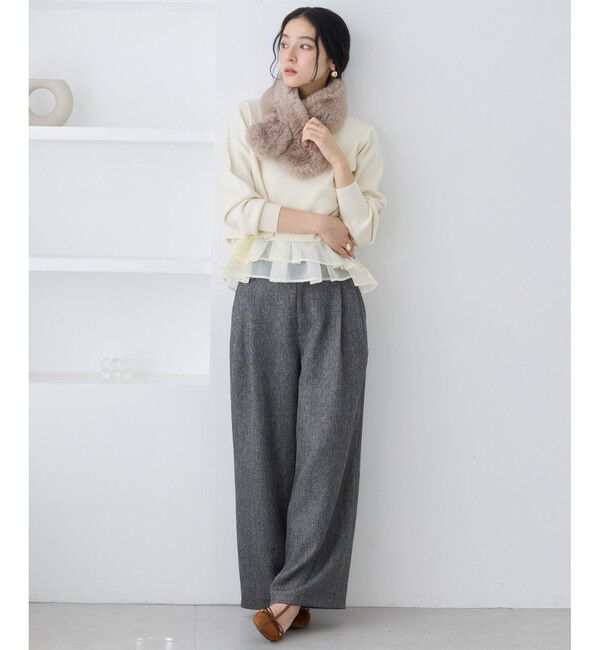 VIS「ツイード2タックワイドパンツ」|チノ|