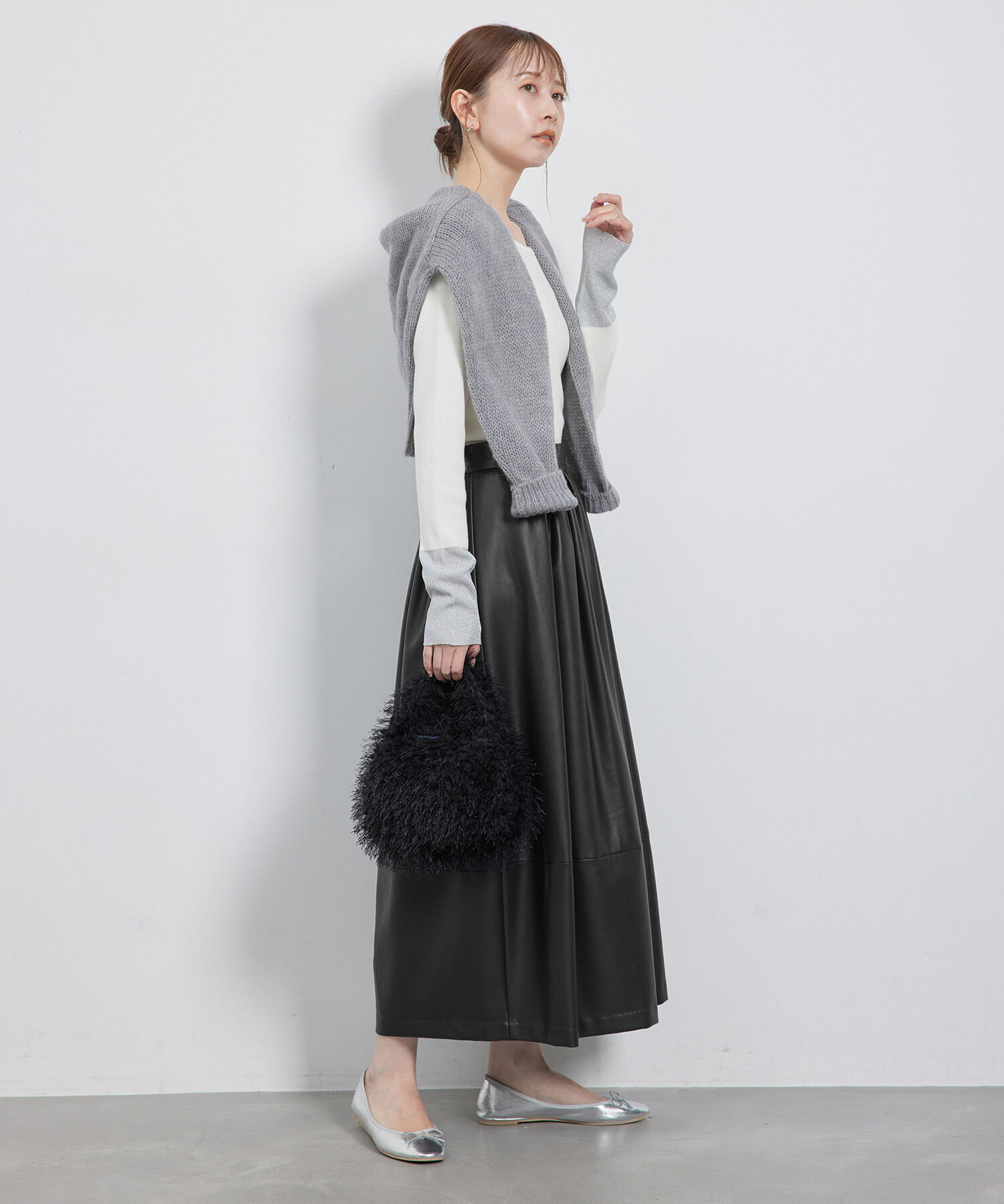 Rope&rsquo;Picnic「【emur/エミュール】シンセティックレザーコクーンスカート」|スカート|