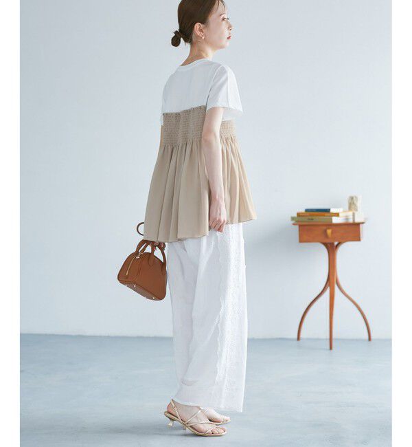 Rope&rsquo;Picnic「シャーリングドッキングハーフスリーブカットソー」|Tシャツ・カットソー|