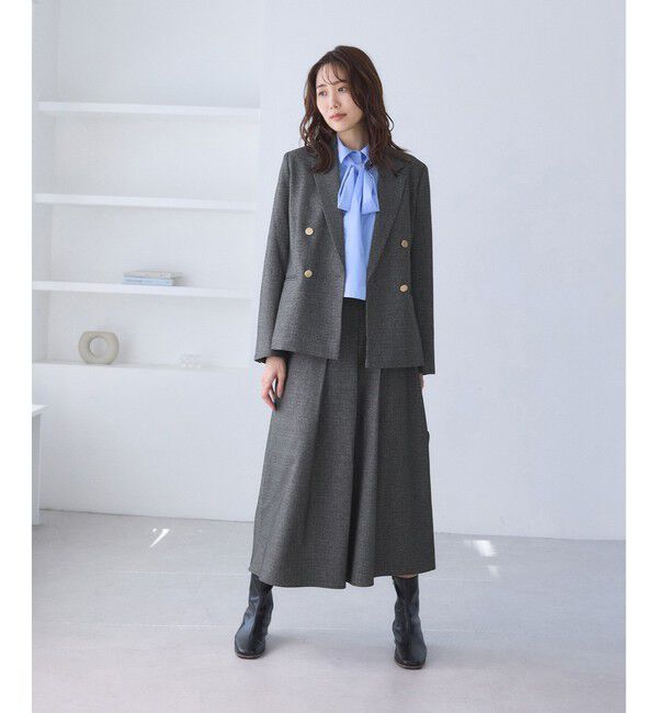 Rope&rsquo;Picnic「レディハンサムシリーズ ウールライク金ボタンジャケット(総裏地)/セットアップ対応」|テーラードジャケット|