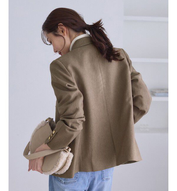 Rope&rsquo;Picnic「レディハンサムシリーズ ウールライク金ボタンジャケット(総裏地)/セットアップ対応」|テーラードジャケット|