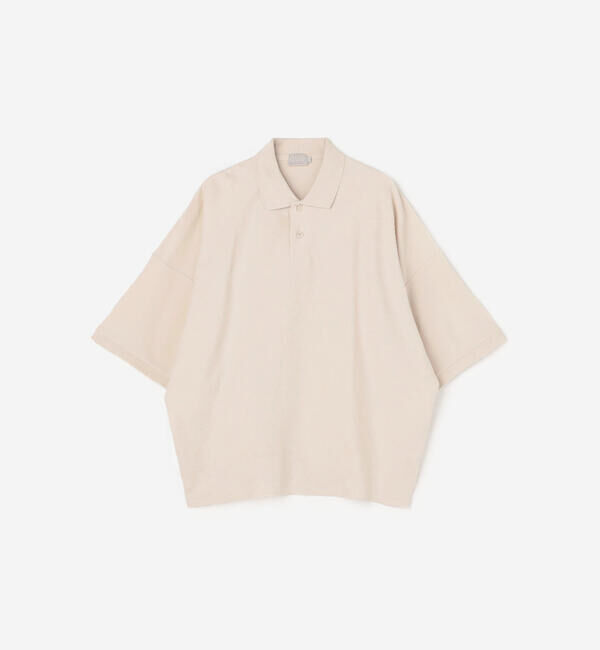  「handvaerk | コットンピケ ビッグポロシャツ MEN」|ポロシャツ|LTGREY