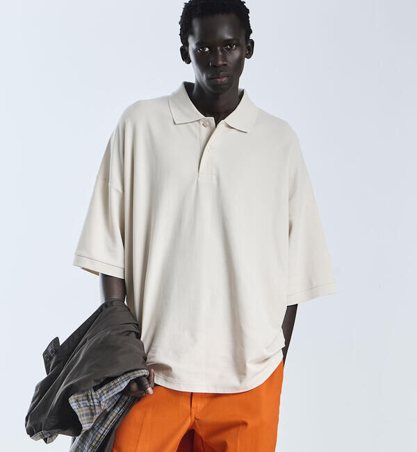  「handvaerk | コットンピケ ビッグポロシャツ MEN」|ポロシャツ|