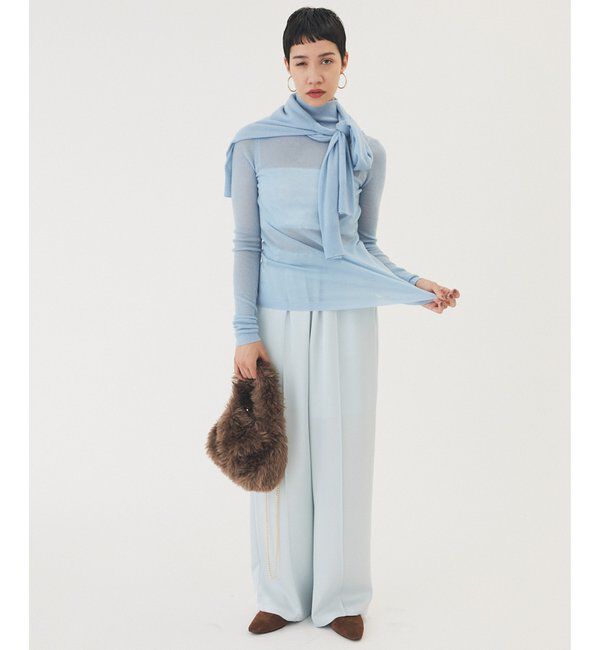 THE PAUSE「【THE PAUSE】サテンピンタックパンツ」|チノ|