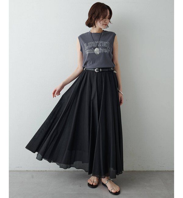 「【WEB＆一部店舗限定カラーあり】コットンシルクフレアスカート」|スカート|