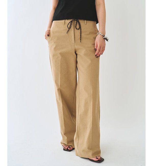  「＜WEB限定＞【Nuition】ドロストチノパンツ」|チノ|ベージュ