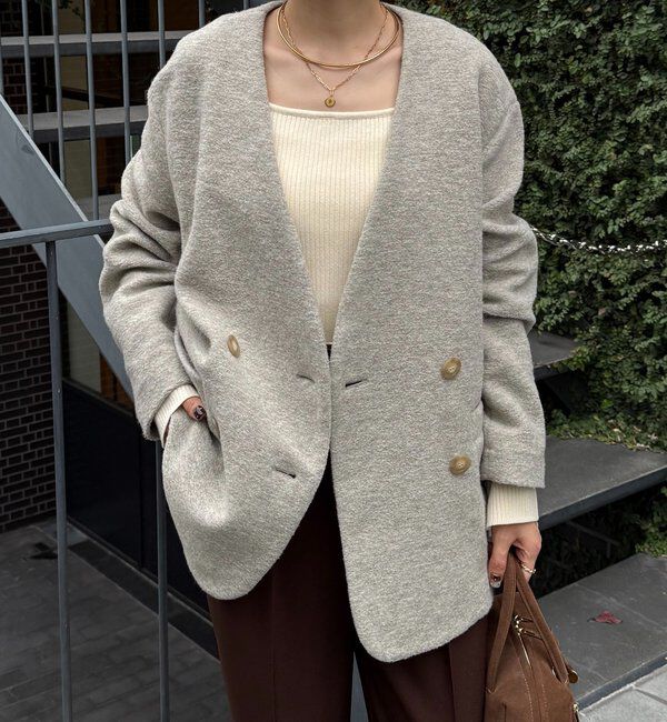  「イタリアンエアリージャケット」|スカート|グレー